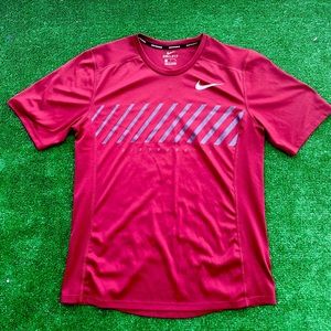 Nike Running Dri-Fit Maroon Athletic Shirt